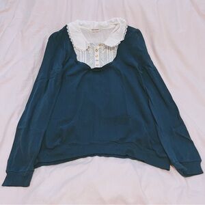 Kawaii J-fashion Harajuku Ryosan Navy Blue Too with White Collar